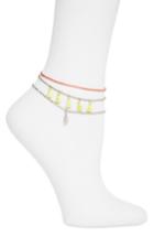 Women's Topshop Pineapple & Tassel Ankle Bracelet