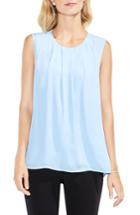 Women's Vince Camuto Pleat Neck Blouse, Size - Blue
