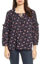 Women's Caslon V-neck Peasant Ruffle Top - Blue