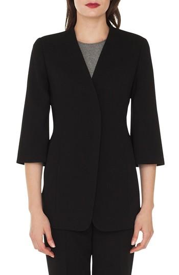 Women's Akris Double Face Wool Blend Jacket - Black