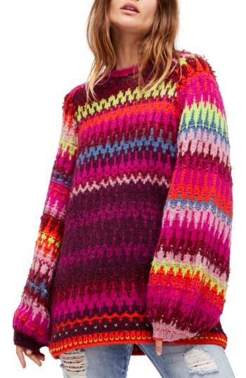 Women's Free People Castles In The Sky Sweater - Pink