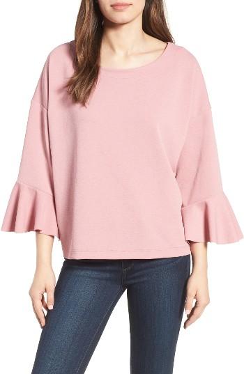 Women's Halogen Bell Sleeve Top - Pink