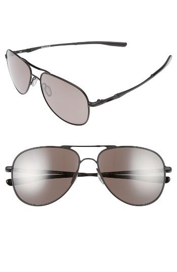 Women's Oakley Elmont 58mm Polarized Aviator Sunglasses - Matte Black/ Prizm Polar
