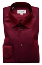 Men's Eton Slim Fit Solid Dress Shirt - Red