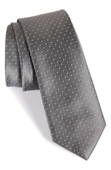 Men's The Tie Bar Dot Silk Tie, Size - Grey