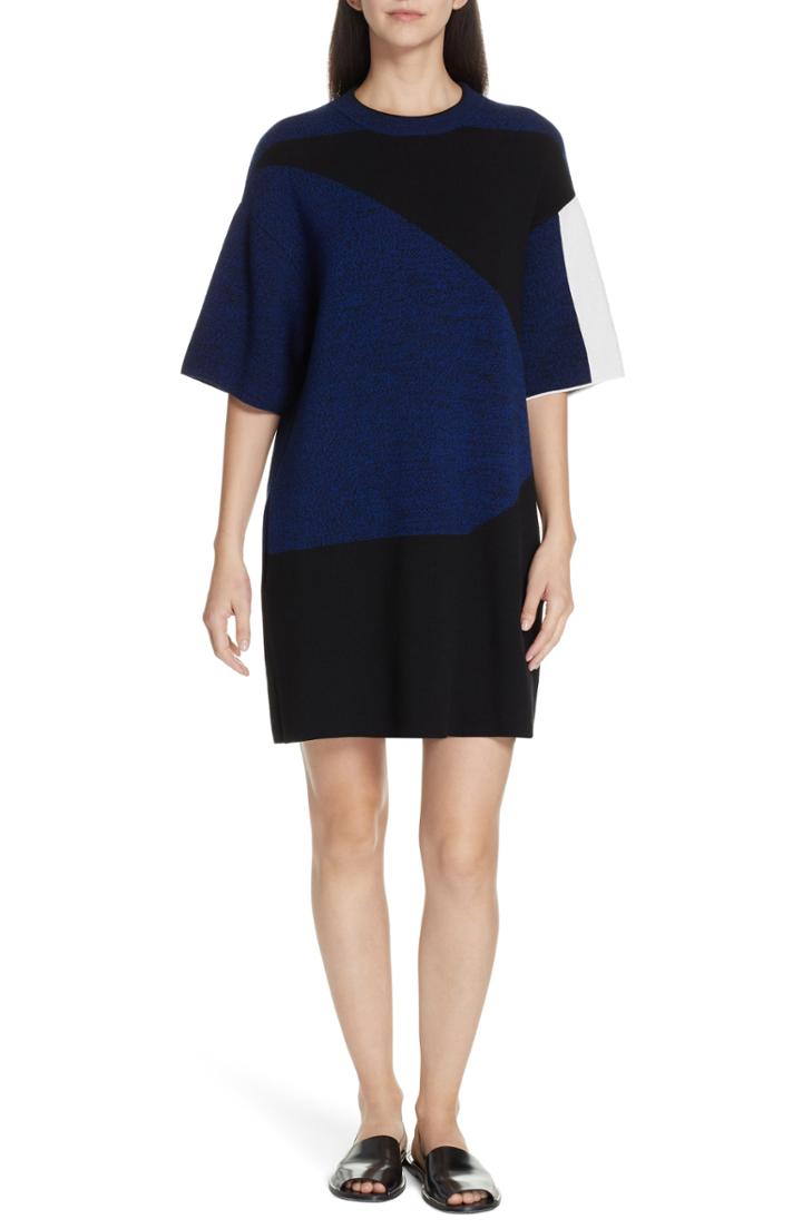 Women's Proenza Schouler Pswl Colorblock Jacquard Shift Dress - Blue