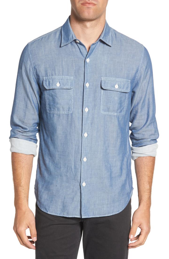Men's Bonobos Slim Fit Solid Sport Shirt - Blue