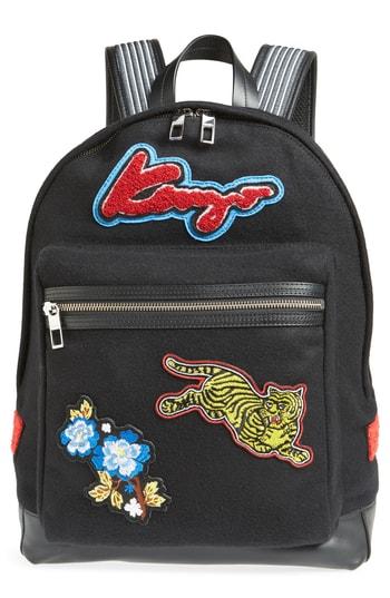 Kenzo Small Wool Blend Backpack - Black