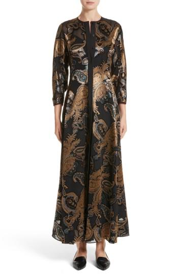 Women's Lafayette 148 New York Cadenza Renaissance Paisley Devore Dress - Black