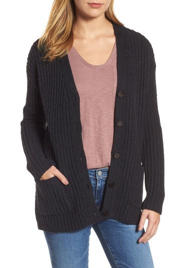 Women's Velvet By Graham & Spencer Textured Button Cardigan - Grey