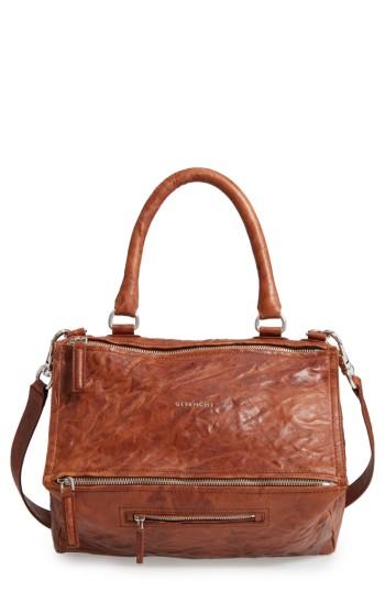 Givenchy 'medium Pepe Pandora' Leather Satchel - Grey