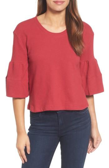 Women's Caslon Ruffle Sleeve Top - Red