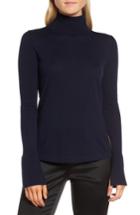 Women's Lewit Split Cuff Merino Wool Turtleneck Sweater - Blue