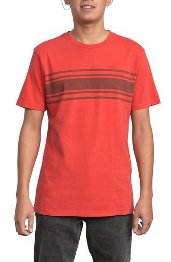 Men's Rvca Elliot Stripe T-shirt - Red