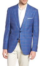 Men's Peter Millar Classic Fit Windowpane Wool Blend Sport Coat S - Blue
