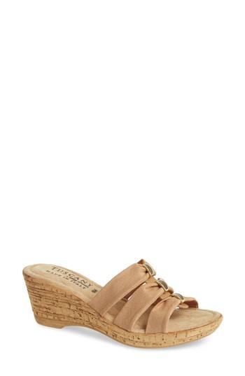 Women's Tuscany By Easy Street Andrea Wedge Slide N - Beige