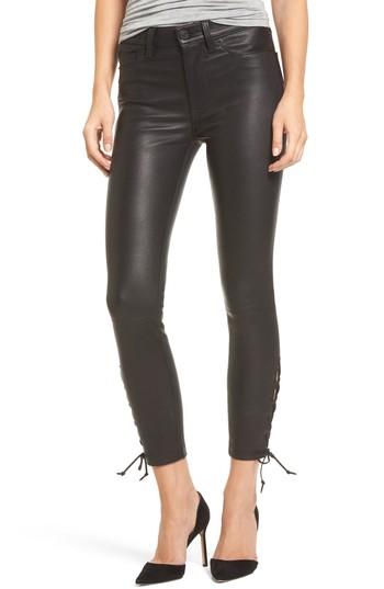 Women's Hudson Jeans Nix High Waist Leather Skinny Pants - Black