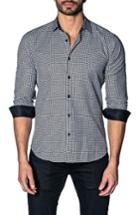 Men's Jared Lang Slim Fit Houndstooth Sport Shirt - White