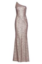 Women's Dress The Population Bella One-shoulder Mermaid Gown, Size - Pink