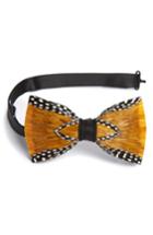 Men's Brackish & Bell Woco Feather Bow Tie, Size - Yellow