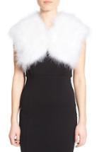 Women's Badgley Mischka Feather Shrug /x-large - White