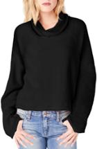 Women's Michael Stars Reversible Raglan Sleeve Turtleneck Sweater - Black