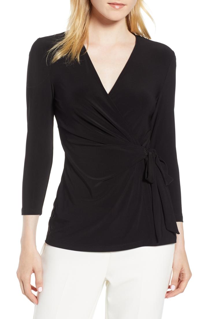 Women's Anne Klein Faux Wrap Jerseytop