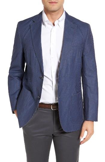 Men's Kroon Bono 2 Classic Fit Stripe Cotton & Linen Sport Coat