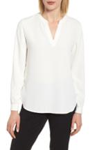 Women's Anne Klein Split Neck Crepe Blouse - White