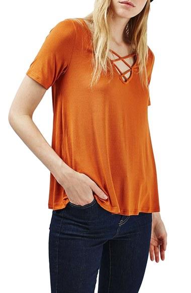 Women's Topshop Cross Neck Tee