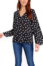 Women's Wallis Dot Print Bell Sleeve Top