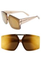 Women's Karen Walker 70mm Mirrored Oversized Sunglasses - Crystal Brown/ Gold