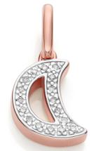 Women's Monica Vinader Alphabet Moon Diamond Pendant Charm