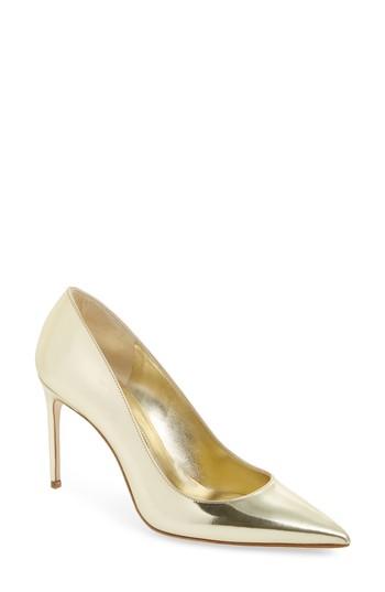 Women's Brian Atwood Valerie Pointy Toe Pump Us / 36eu - Metallic