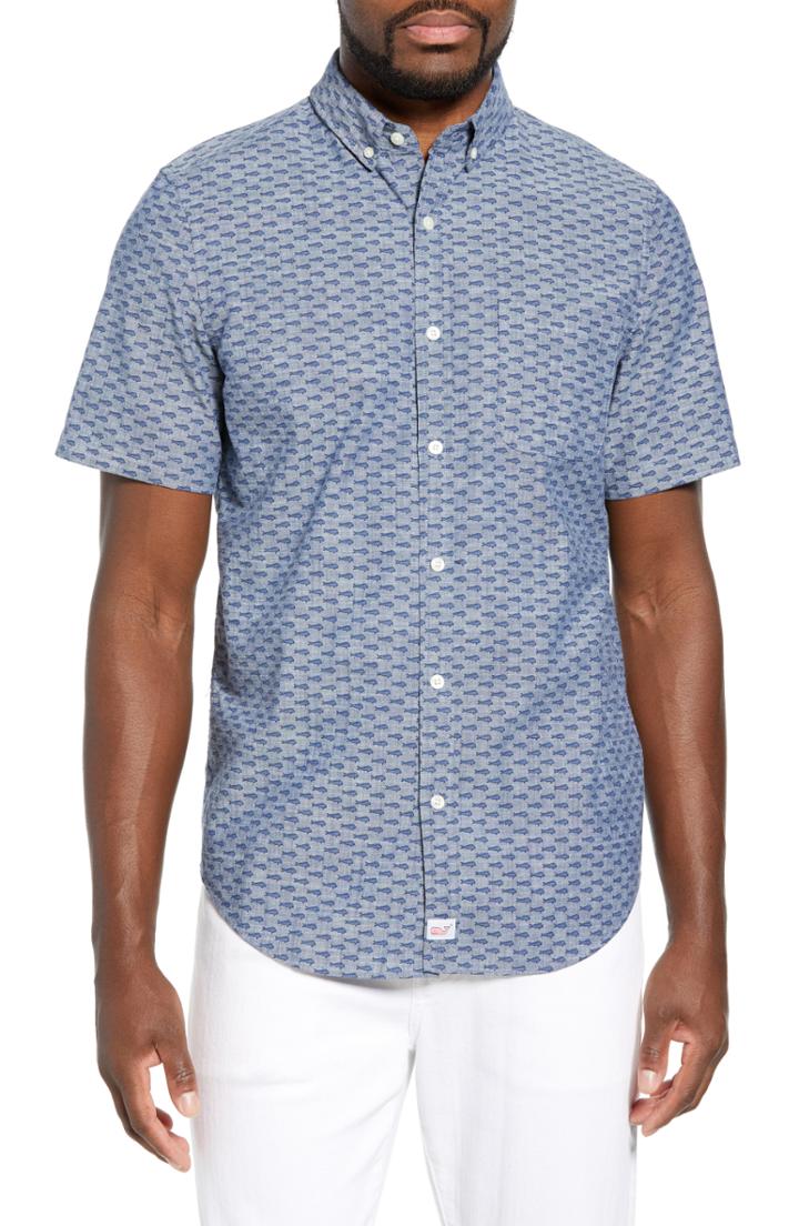 Men's Vineyard Vines Murray Slim Fit Sport Shirt, Size - Blue