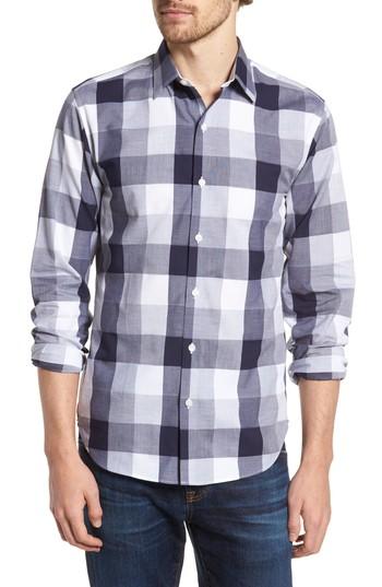 Men's Bonobos Unbutton Down 2.0 Slim Fit Buffalo Check Sport Shirt R - Blue