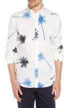 Men's Bonobos Summerweight Slim Fit Palm Print Sport Shirt, Size R - White