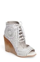 Women's Jeffrey Campbell Rayos Perforated Wedge Sandal M - White