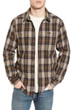 Men's Rvca Bone Flannel Shirt, Size - Beige