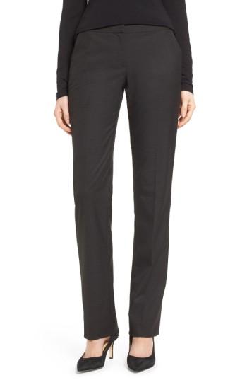 Petite Women's Halogen 'taylor - Ela' Straight Leg Suit Pants P - Grey