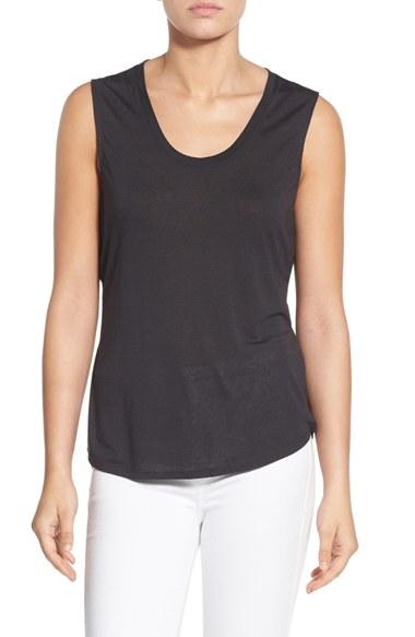 Women's Trouve Cutout Drape Back Tank - Grey