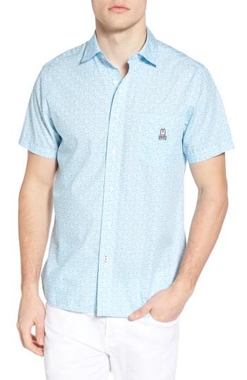 Men's Psycho Bunny Print Sport Shirt - White