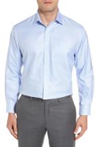 Men's Nordstrom Men's Shop Classic Fit Microgrid Dress Shirt - 34 - Blue