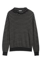 Men's Vince Stripe Hoodie - Black