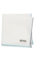 Men's Boss Solid Linen Pocket Square, Size - Ivory