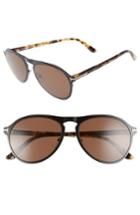 Men's Tom Ford Bradburry 56mm Sunglasses - Shiny Light Ruthenium / Green