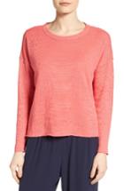 Women's Eileen Fisher Organic Linen Sweater, Size - Pink