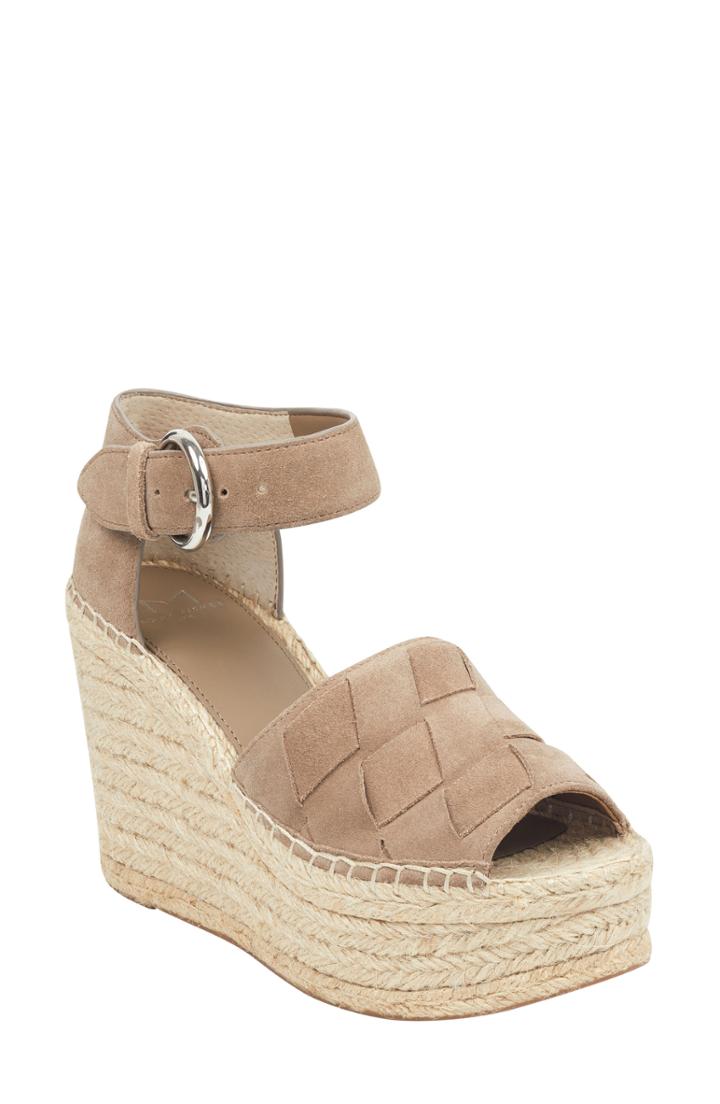 Women's Marc Fisher Ltd Adalla Platform Wedge Sandal .5 M - Beige