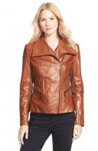 Women's Bernardo Wing Collar Leather Moto Jacket
