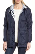 Women's Bernardo Solid To Stripe Reversible Jacket - Blue